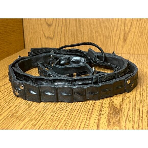 Women ALLIGATOR CROCODILE Wrap around Black Belt 74\